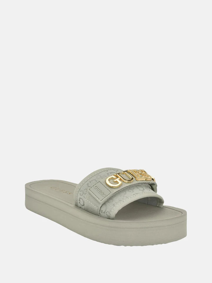 Guess peers logo slide sandals Leopard