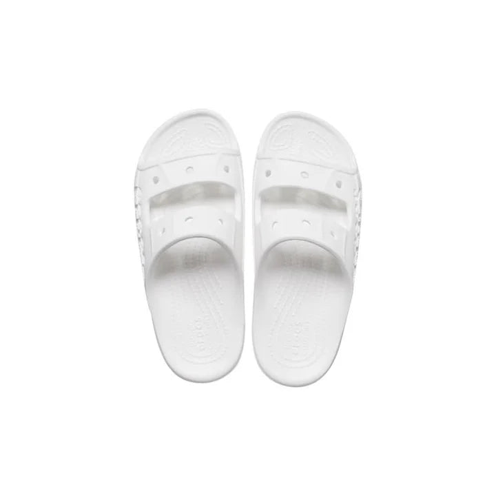 Crocs unisex baya two-strap slide sandals - white