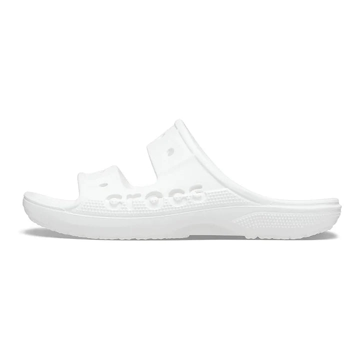 Crocs unisex baya two-strap slide sandals - white
